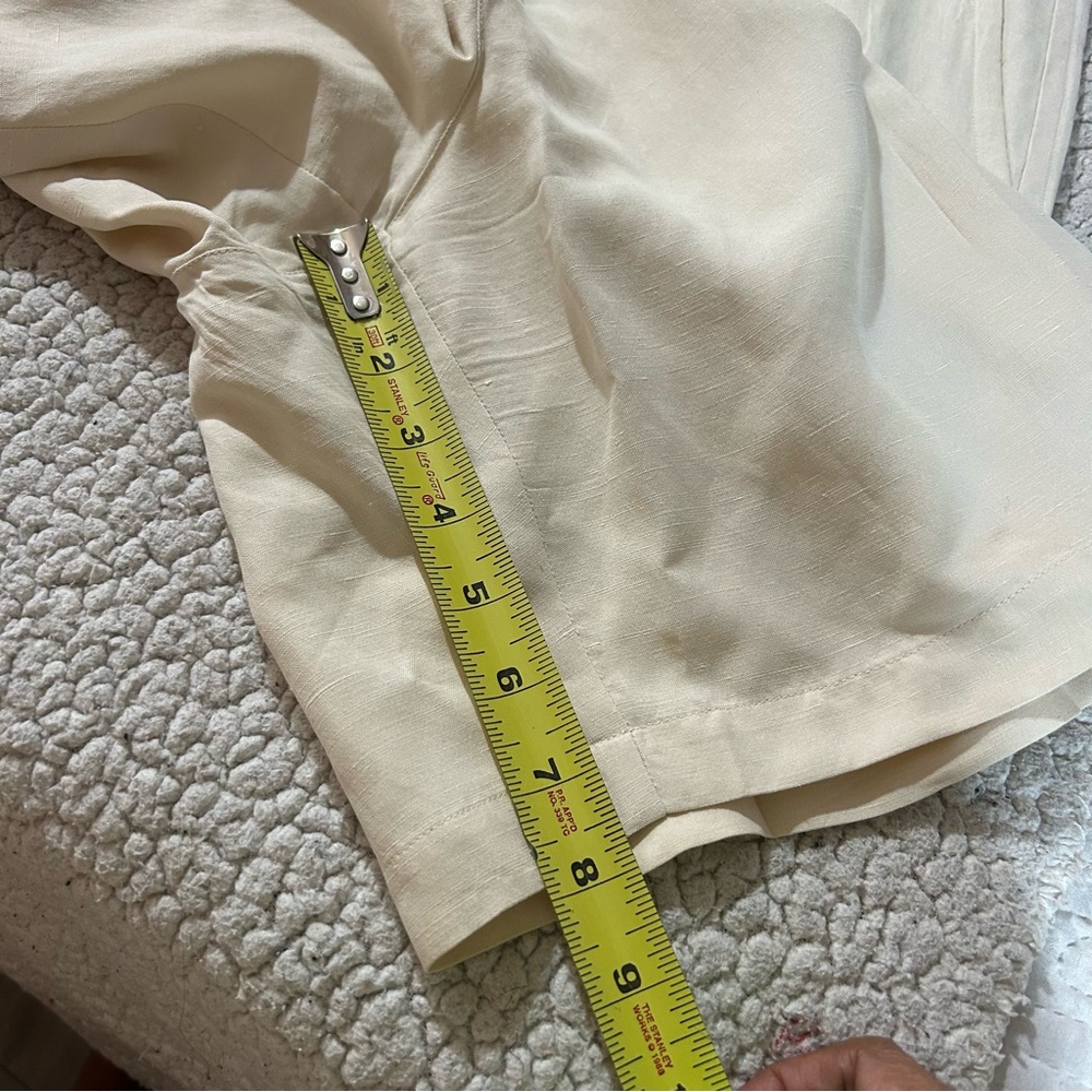 THE COLLECTION Silk Linen Blend Men's Ivory Pleated Shorts Lightweight Size 38 - Picture 9 of 9